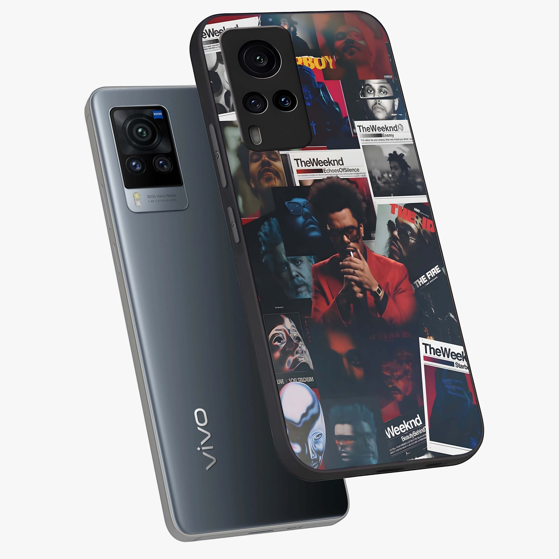 The Weeknd Glass Case displayed in angled mockup highlighting stylish pop culture inspired design with modern aesthetic.