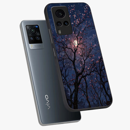 Twilight Sakura Serenade Glass Case displayed in angled mockup highlighting delicate sakura flower design with dreamy aesthetic.