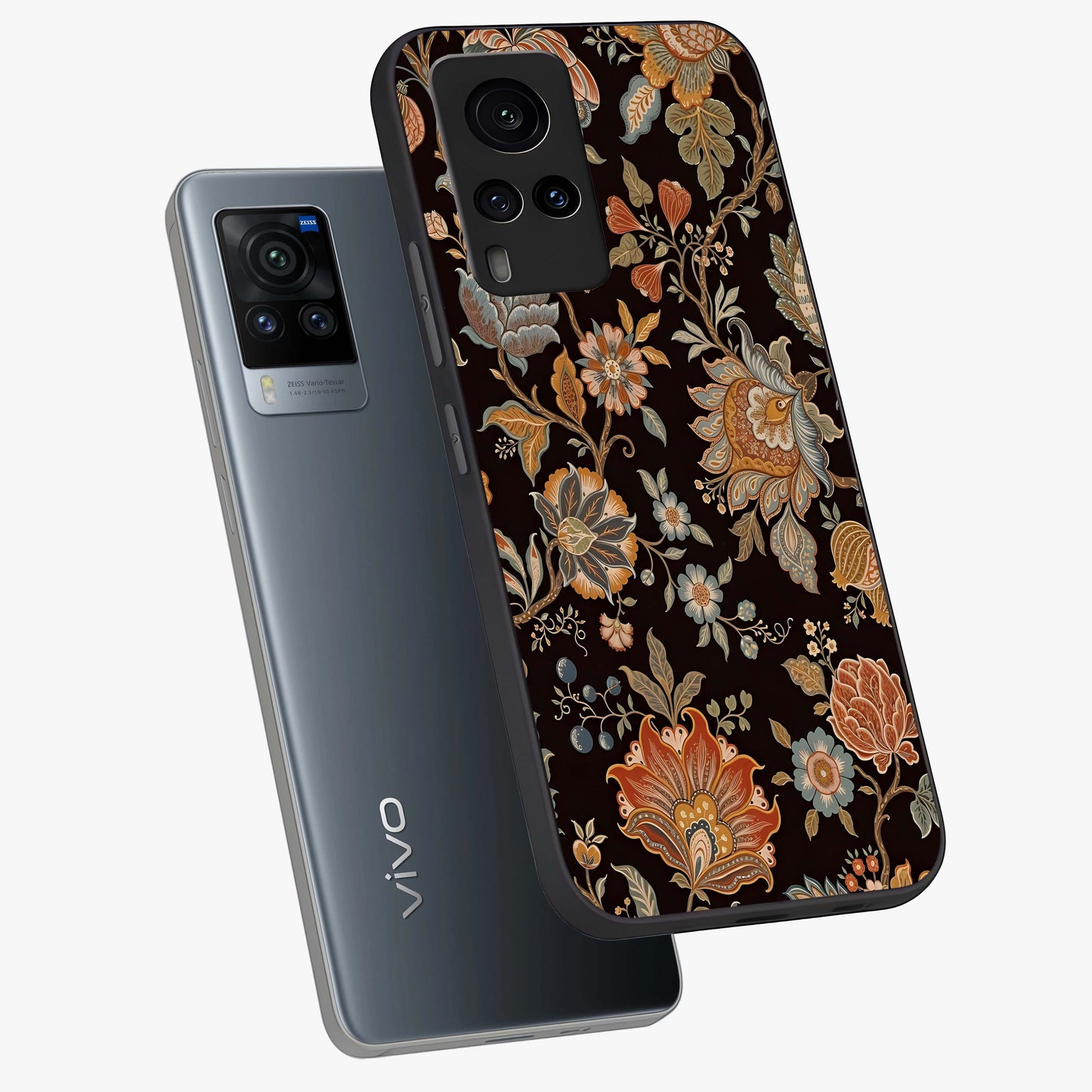 Vintage Floral Dream Glass Case displayed in angled mockup highlighting elegant vintage flower design with soft aesthetic style.