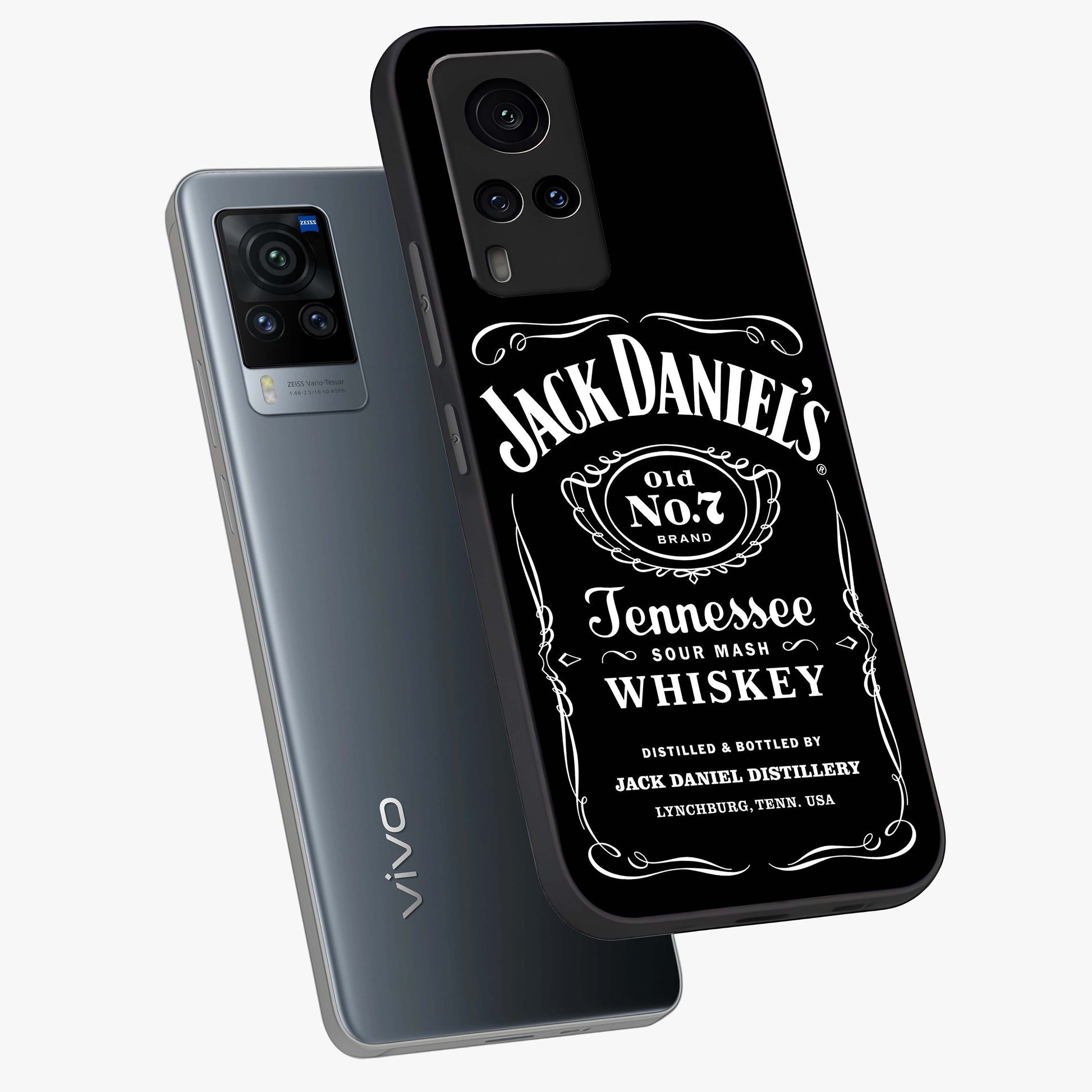 Vintage Whiskey Heritage Glass Case displayed in angled mockup highlighting retro beverage themed design with heritage aesthetic.