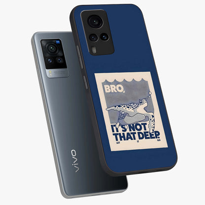Worry Less Swim Glass Case displayed in angled mockup highlighting fun typography design with relaxed aesthetic style.