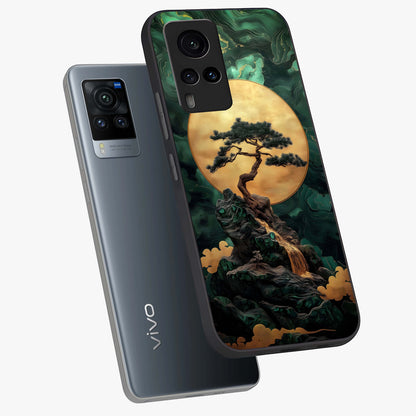 Zen Moon Rise Glass Case displayed in angled mockup highlighting peaceful lunar design with zen aesthetic style.