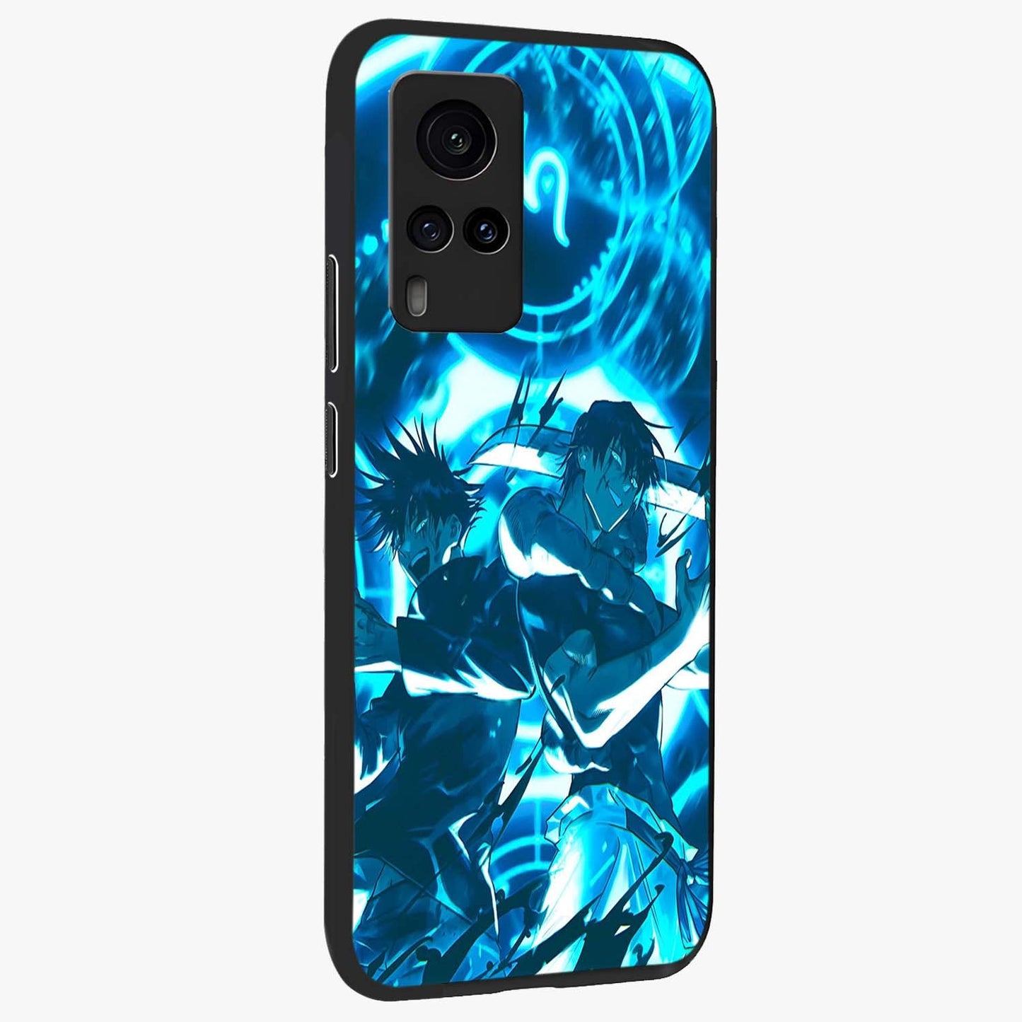 Cursed Energy Clash Glass Case upright view showcasing dramatic clash artwork with bold supernatural theme.