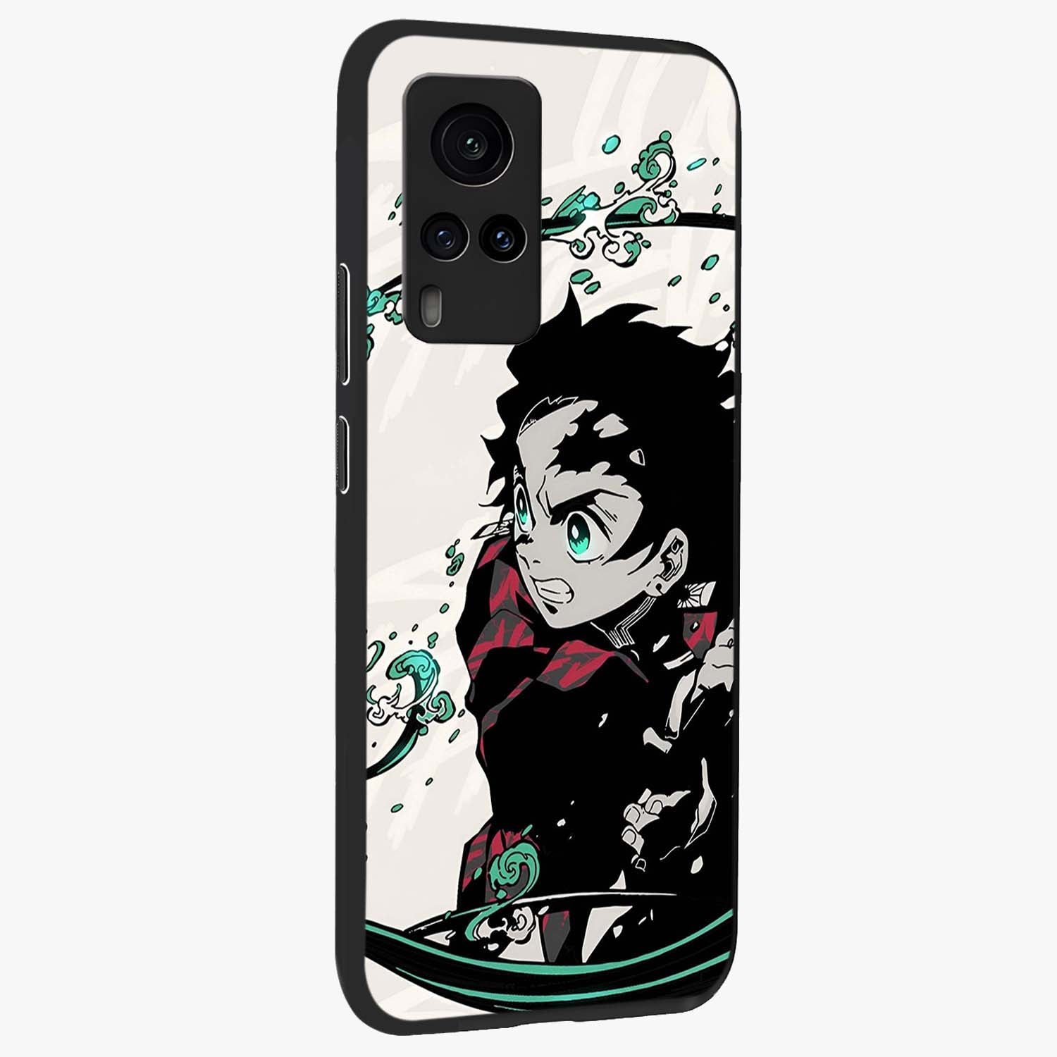 Demon Slayer Glass Case upright view showcasing powerful anime artwork with intense warrior theme.