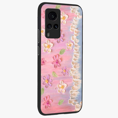 Dreamy Painted Garden Glass Case upright view showcasing vibrant floral garden artwork with artistic nature theme.