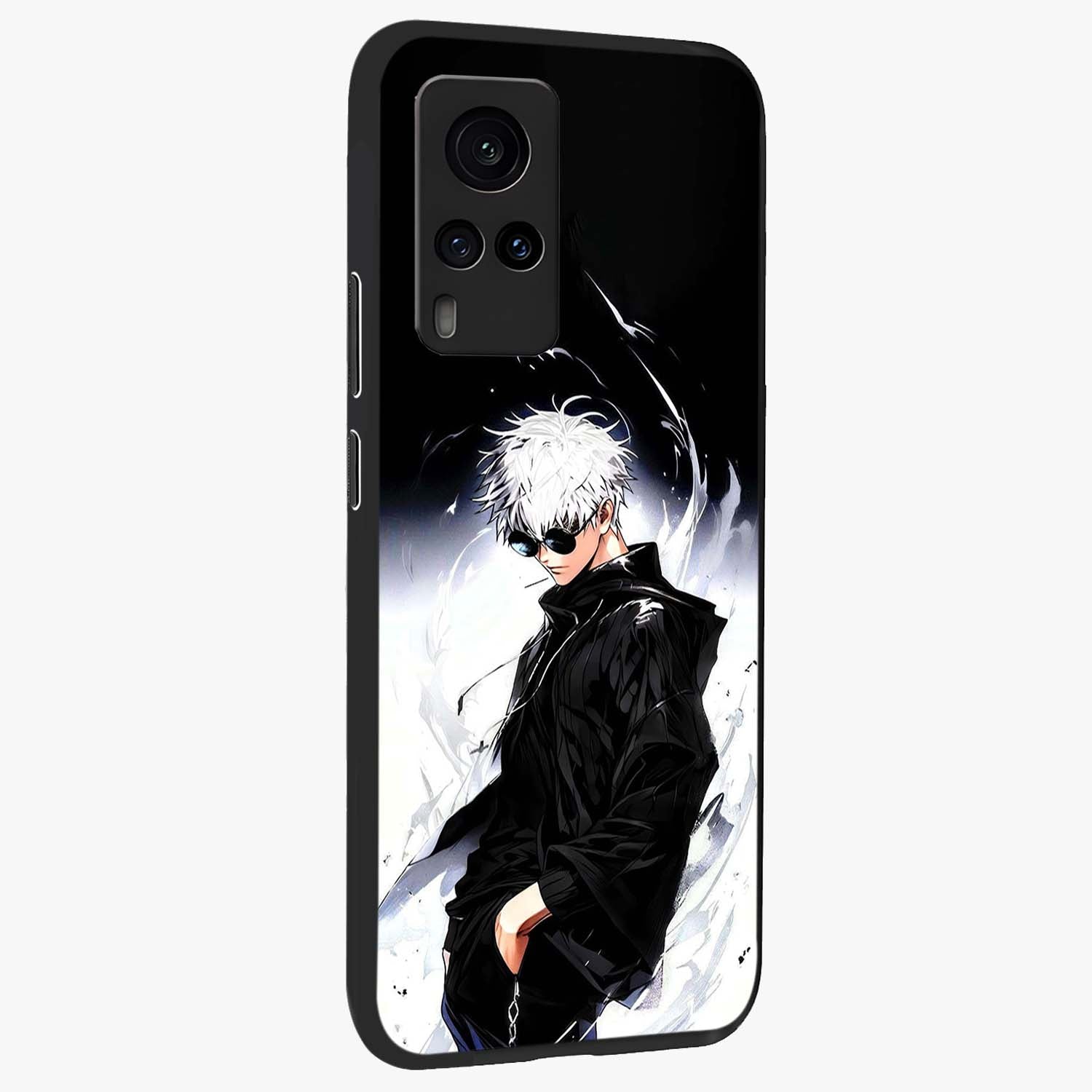 Limitless Shadow King Glass Case upright view showcasing bold shadow warrior artwork with epic fantasy theme.