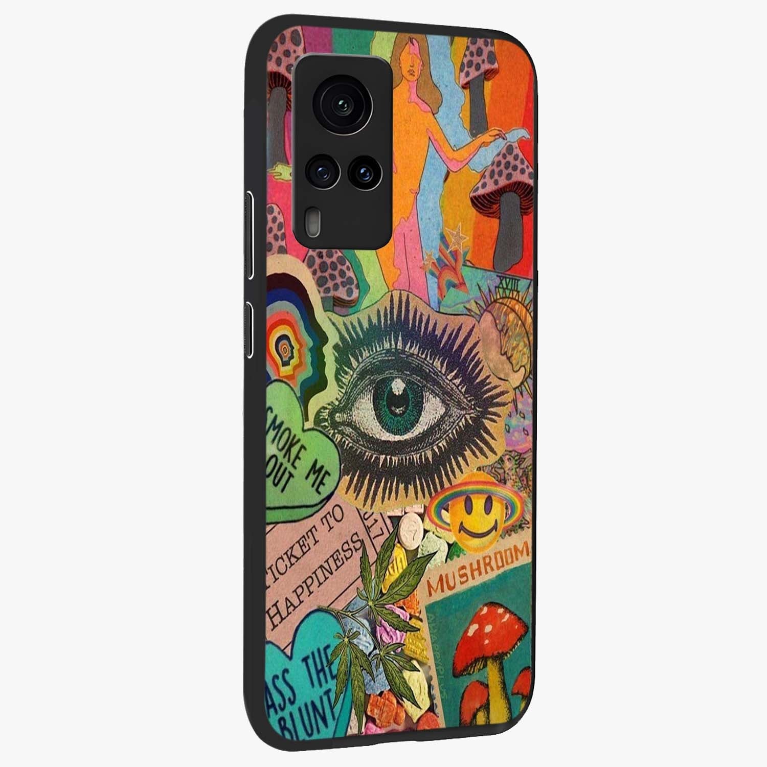 Mystic Eye Wonderland Glass Case upright view showcasing symbolic eye artwork with mysterious fantasy theme.