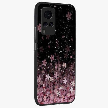 Small Starry Flowers Glass Case upright view showcasing charming floral artwork with dreamy starry theme.