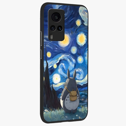 Totoro In Van Gogh Art Glass Case upright view showcasing creative character artwork with painterly artistic theme.