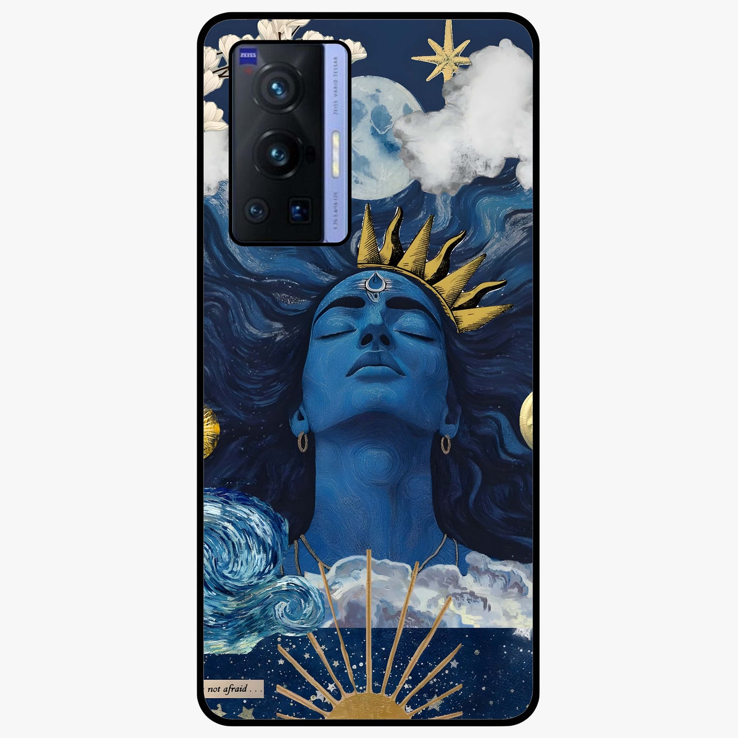 Aesthetic Lord Shiva Glass Case showing flat back view with divine Shiva artwork and glossy glass finish.
