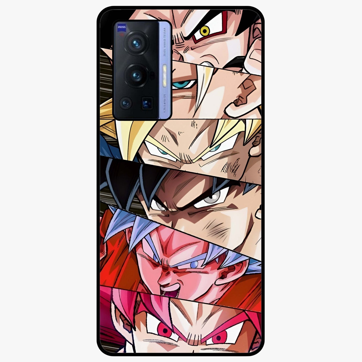 Anime Character Glass Case showing flat back view with vibrant anime artwork and glossy glass finish.