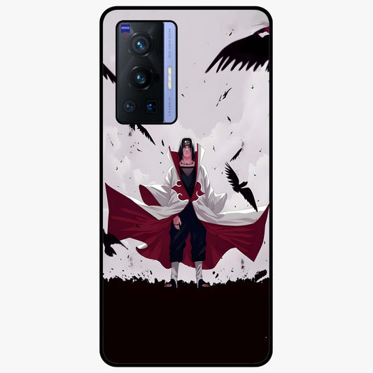 Crimson Crow Ascension Glass Case showing flat back view with mystical crow artwork and glossy glass finish.