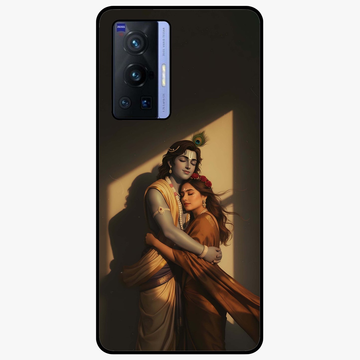 Divine Eternal Love Glass Case showing flat back view with spiritual love themed artwork and glossy glass finish.