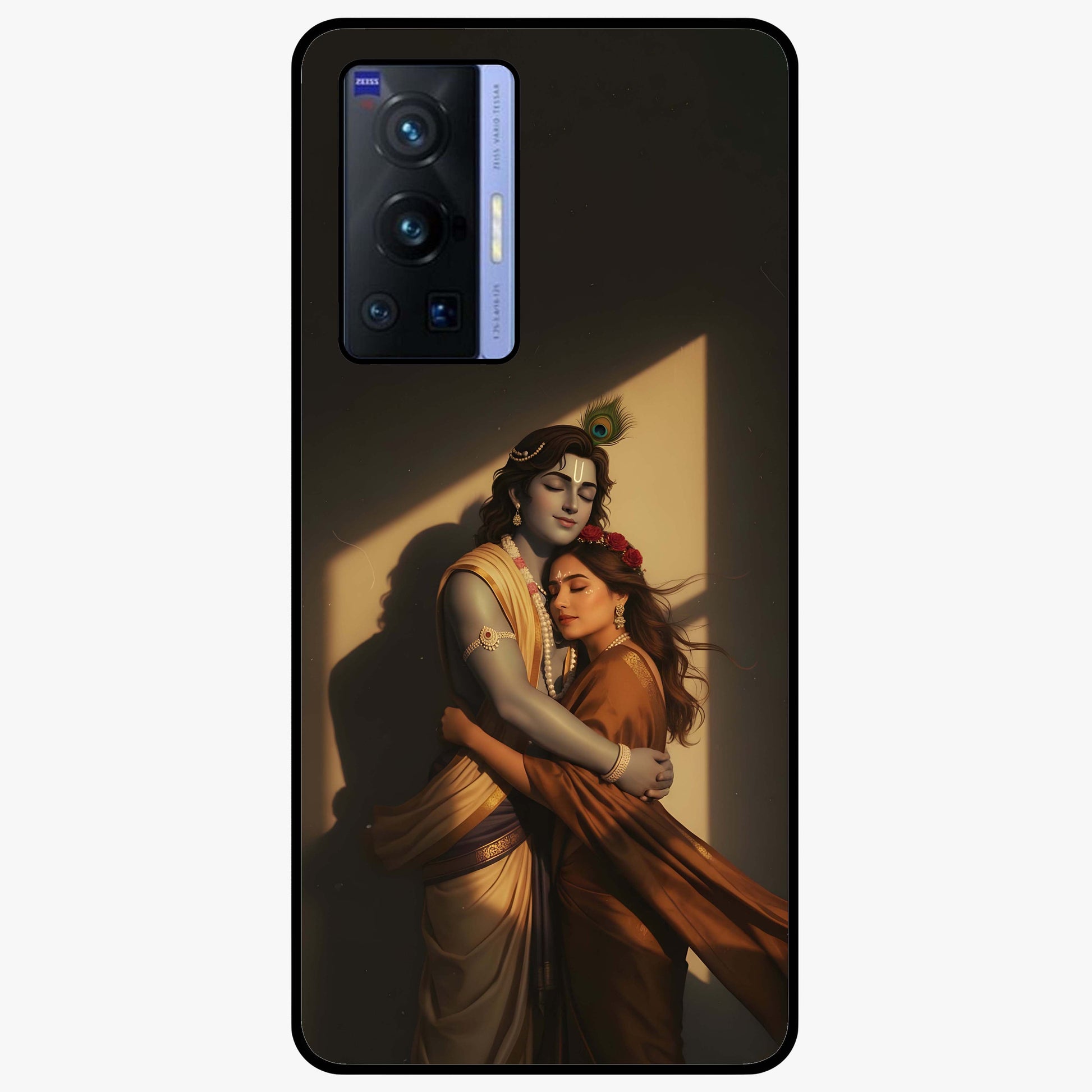Divine Eternal Love Glass Case showing flat back view with spiritual love themed artwork and glossy glass finish.