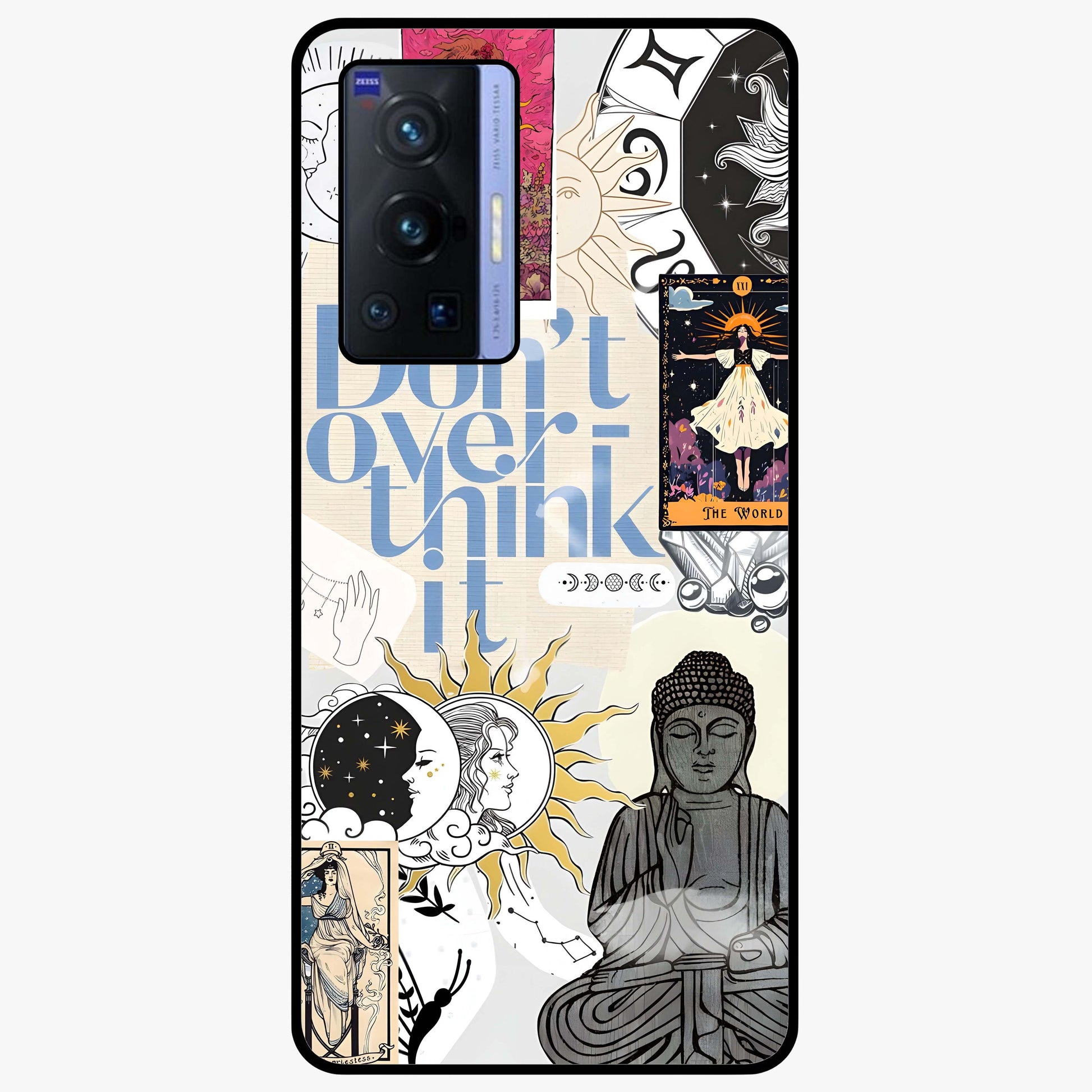 Ethereal Thoughts Glass Case showing flat back view with dreamy artistic artwork and glossy glass finish.