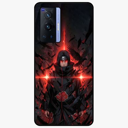 Focused Blade Discipline Glass Case showing flat back view with warrior sword themed artwork and glossy glass finish.