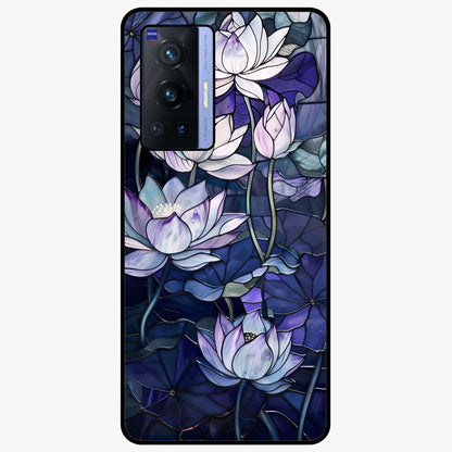 Gloss Petal Rush Glass Case showing flat back view with glossy flower petal artwork and smooth glass finish.