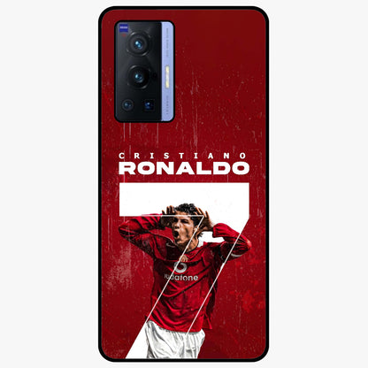 Goal Celebration Legacy Glass Case showing flat back view with football celebration inspired artwork and glossy glass finish.