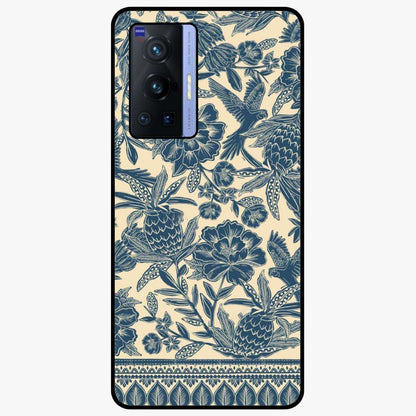 Heirloom Wild Bloom Glass Case showing flat back view with vintage inspired wild flower artwork and glossy glass finish.