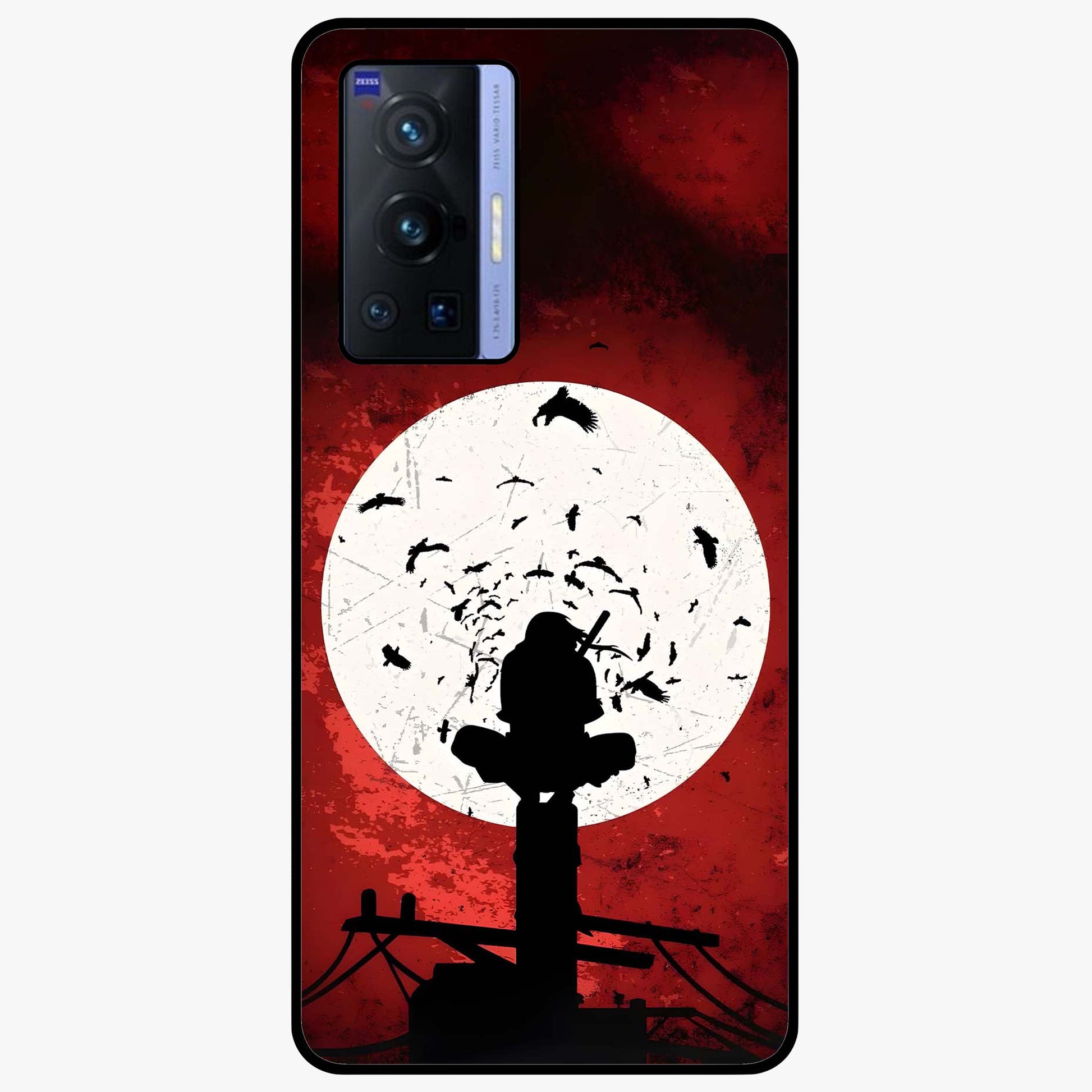 Itachi Limited Edition Naruto Anime Glass Case showing flat back view with iconic anime character artwork and glossy glass finish.