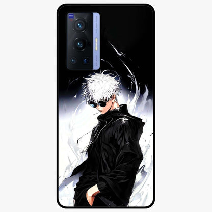 Limitless Shadow King Glass Case showing flat back view with powerful shadow warrior artwork and glossy glass finish.