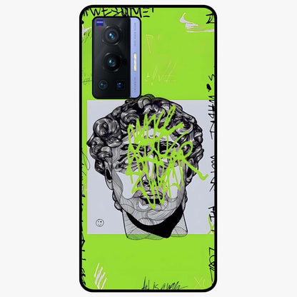 Neo Graffiti Rebellion Glass Case showing flat back view with vibrant graffiti artwork and glossy glass finish.