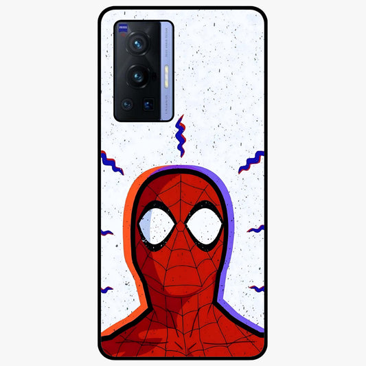 Omg Spiderman Glass Case showing flat back view with bold superhero inspired artwork and glossy glass finish.