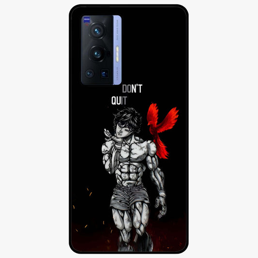 Rise Beyond Limits Glass Case showing flat back view with motivational typography artwork and glossy glass finish.
