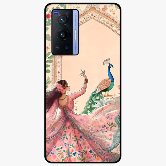 Royal Grace Muse Glass Case showing flat back view with elegant artistic artwork and glossy glass finish.