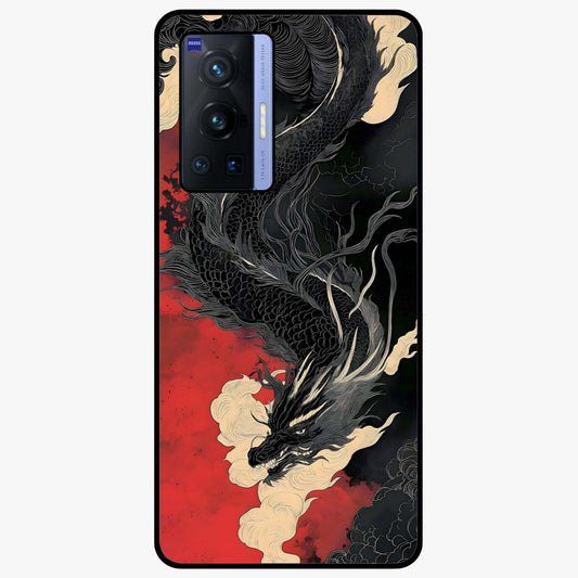 Shadow Dragon Fury Glass Case showing flat back view with fierce dragon artwork and glossy glass finish.