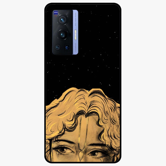 Shri Krishna Art Glass Case showing flat back view with devotional Krishna artwork and glossy glass finish.