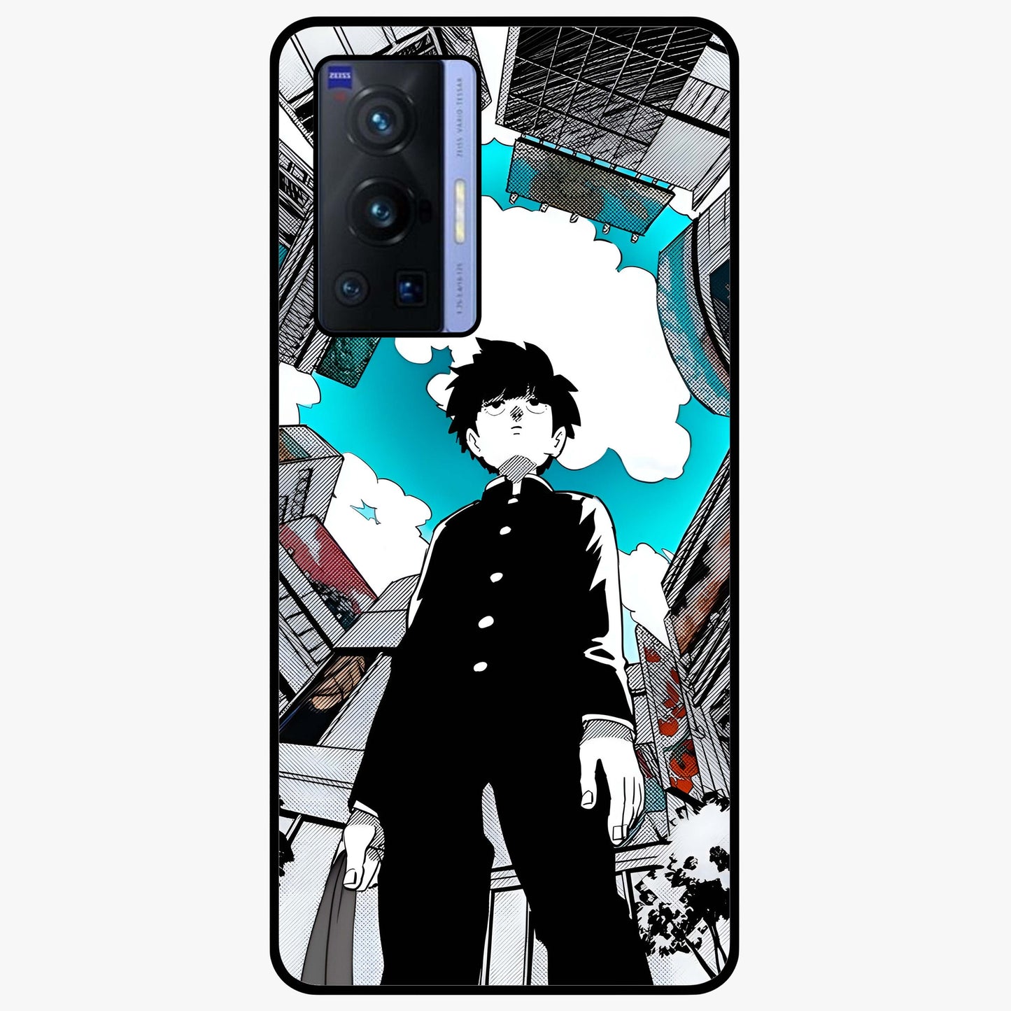 Silent Psychic Awakening Glass Case showing flat back view with mystical psychic themed artwork and glossy glass finish.