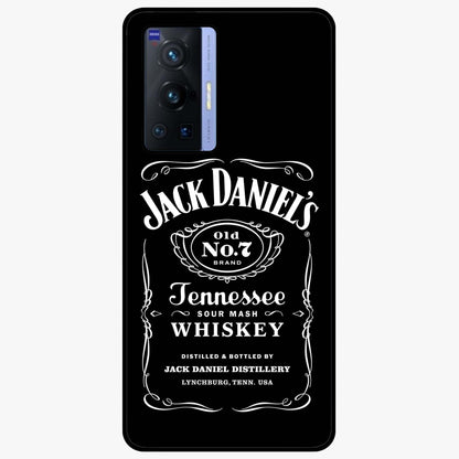 Vintage Whiskey Heritage Glass Case showing flat back view with classic whiskey inspired artwork and glossy glass finish.