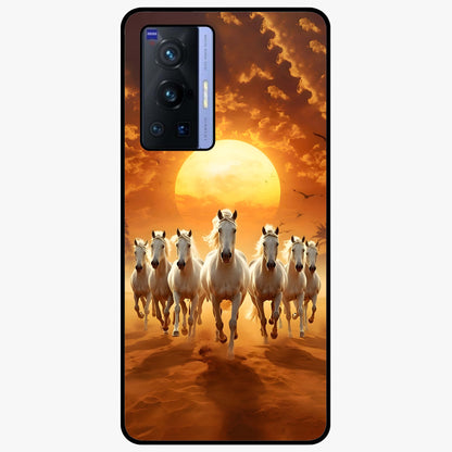 Wild Sunset Majesty Glass Case showing flat back view with majestic sunset landscape artwork and glossy glass finish.