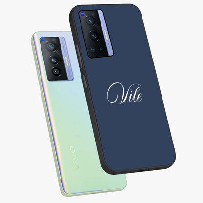 Blue Vintage Floral Pattern Glass Case showing flat back view with elegant vintage floral artwork and glossy glass finish.