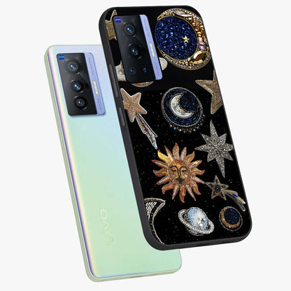 Celestial Gem Constellations Glass Case displayed in angled mockup highlighting gemstone inspired constellation design.