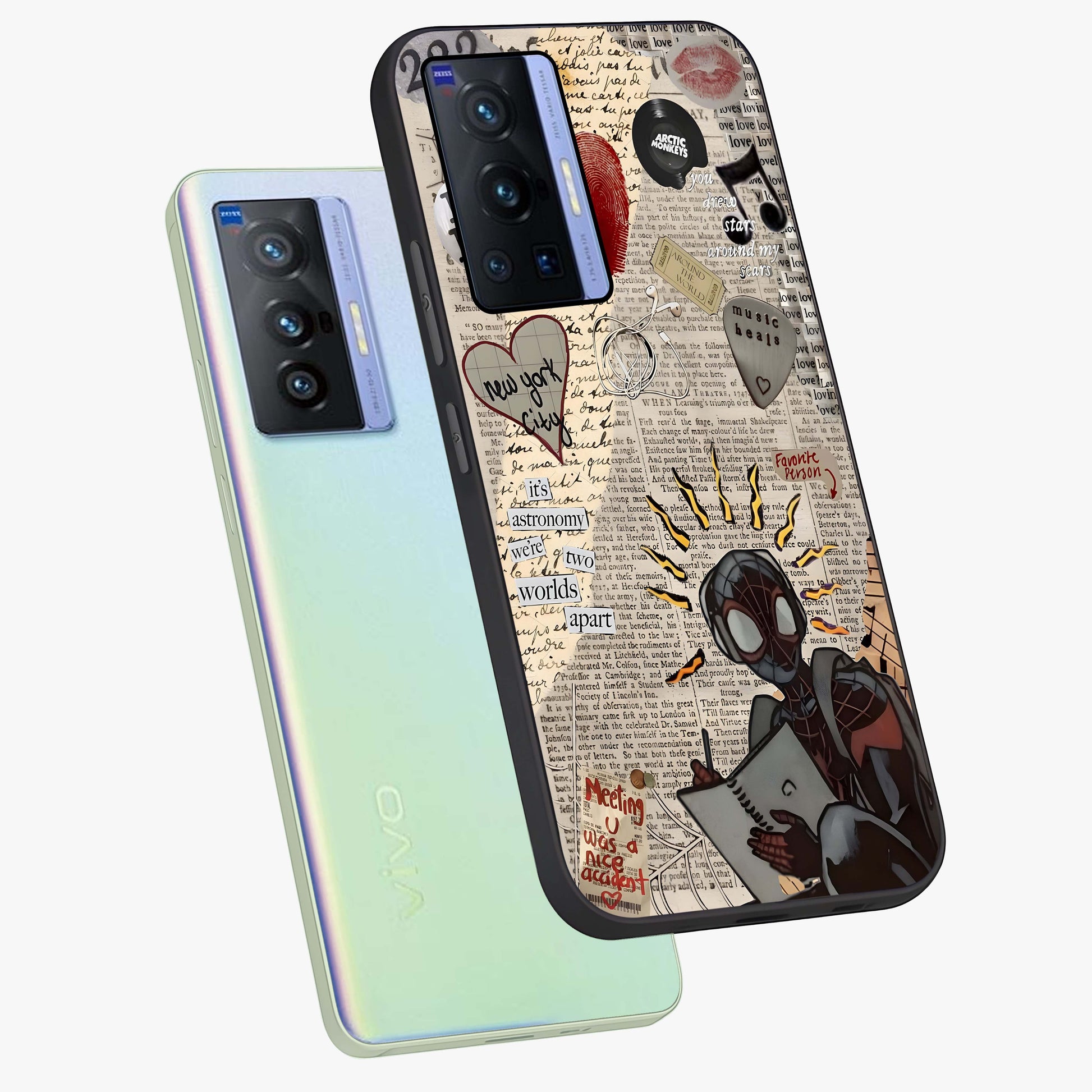 City Dream Sketch Glass Case displayed in angled mockup highlighting minimal city illustration with aesthetic sketch style.
