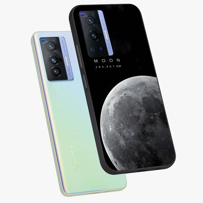 Cosmic Moon Glow Glass Case displayed in angled mockup highlighting celestial moon design with cosmic aesthetic theme.
