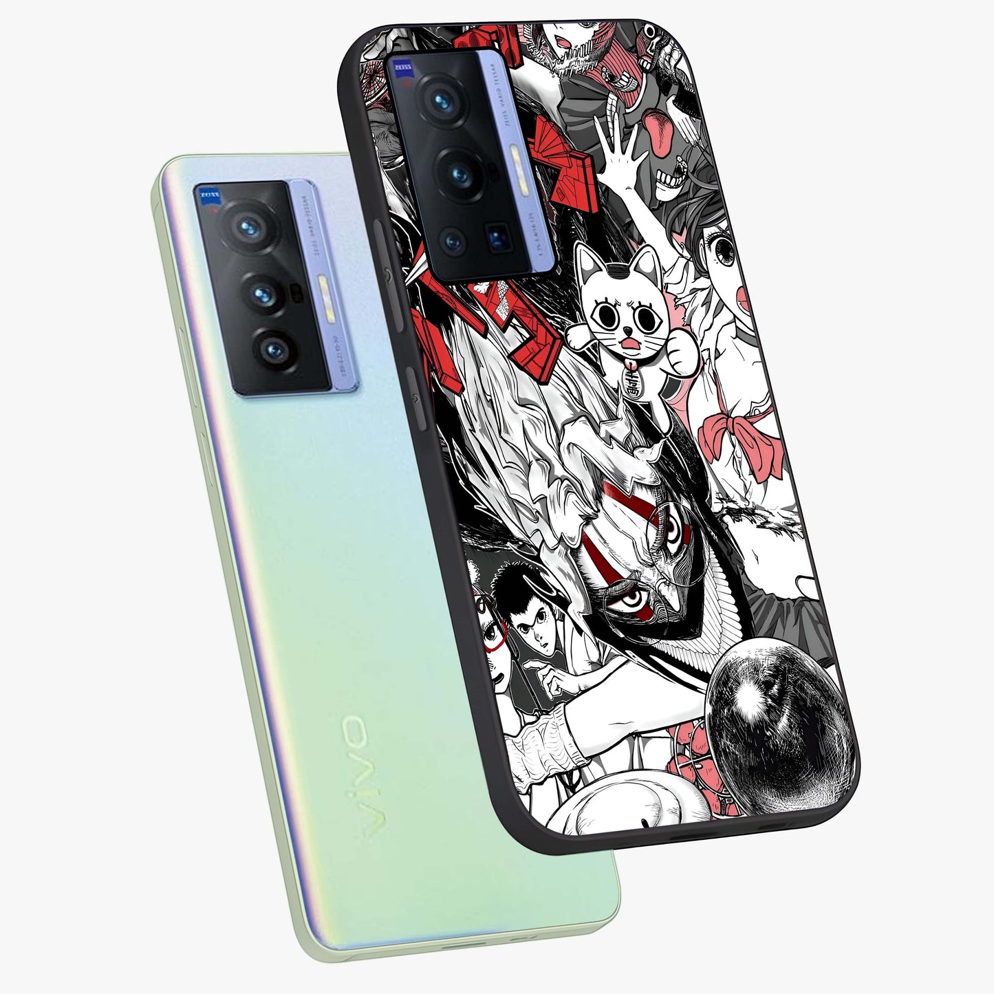 Crimson Chaos Panel Glass Case displayed in angled mockup highlighting chaotic panel style design with modern graphic theme.