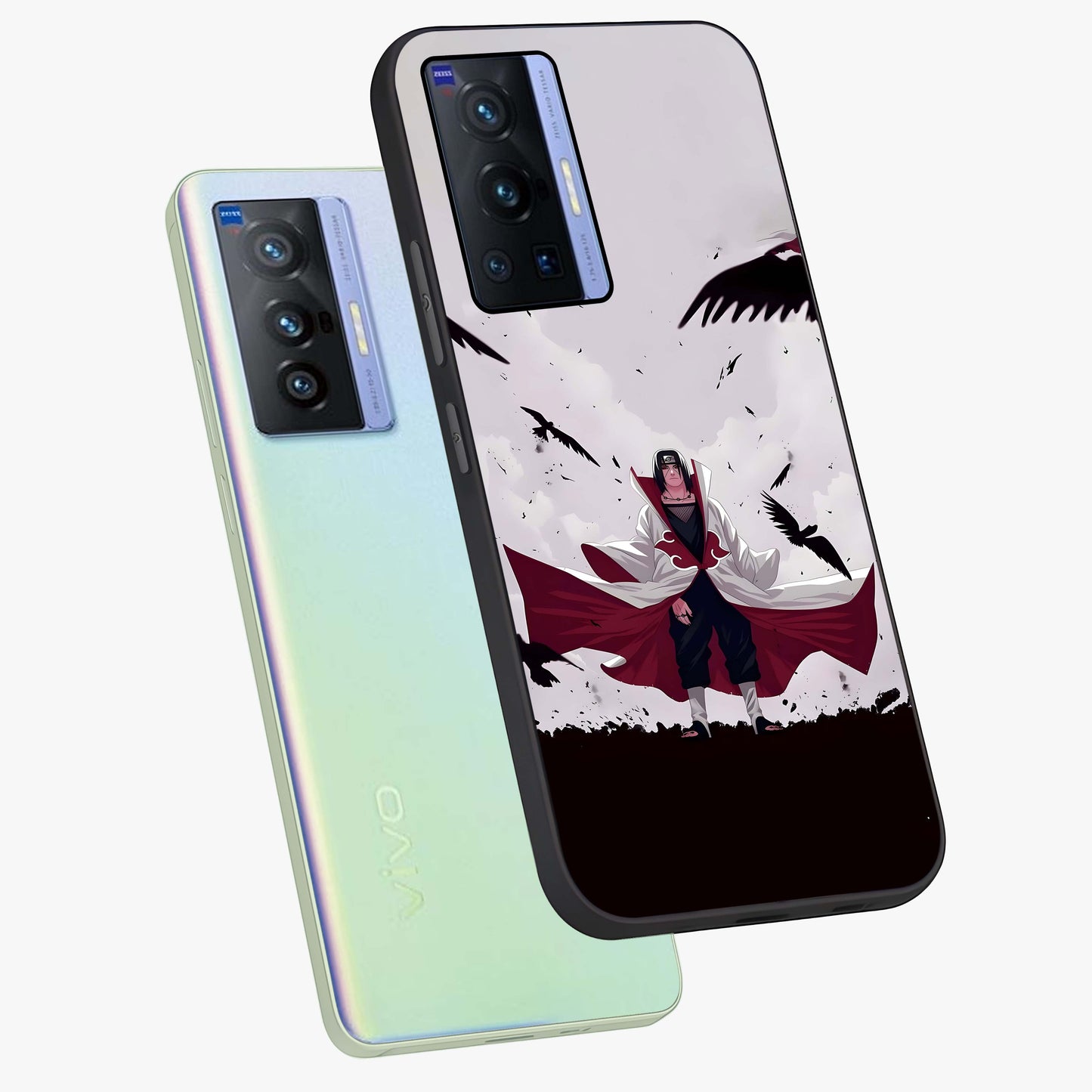 Crimson Crow Ascension Glass Case displayed in angled mockup highlighting powerful crow illustration with dark crimson aesthetic.