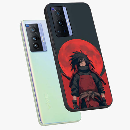 Crimson Moon Warlord Glass Case displayed in angled mockup highlighting dramatic crimson moon design with fantasy aesthetic.