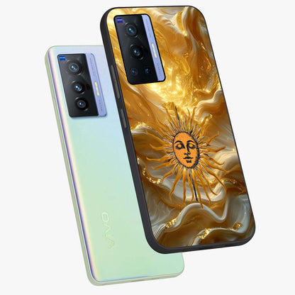 Eternal Golden Glow Glass Case displayed in angled mockup highlighting glowing golden aesthetic design with elegant style.