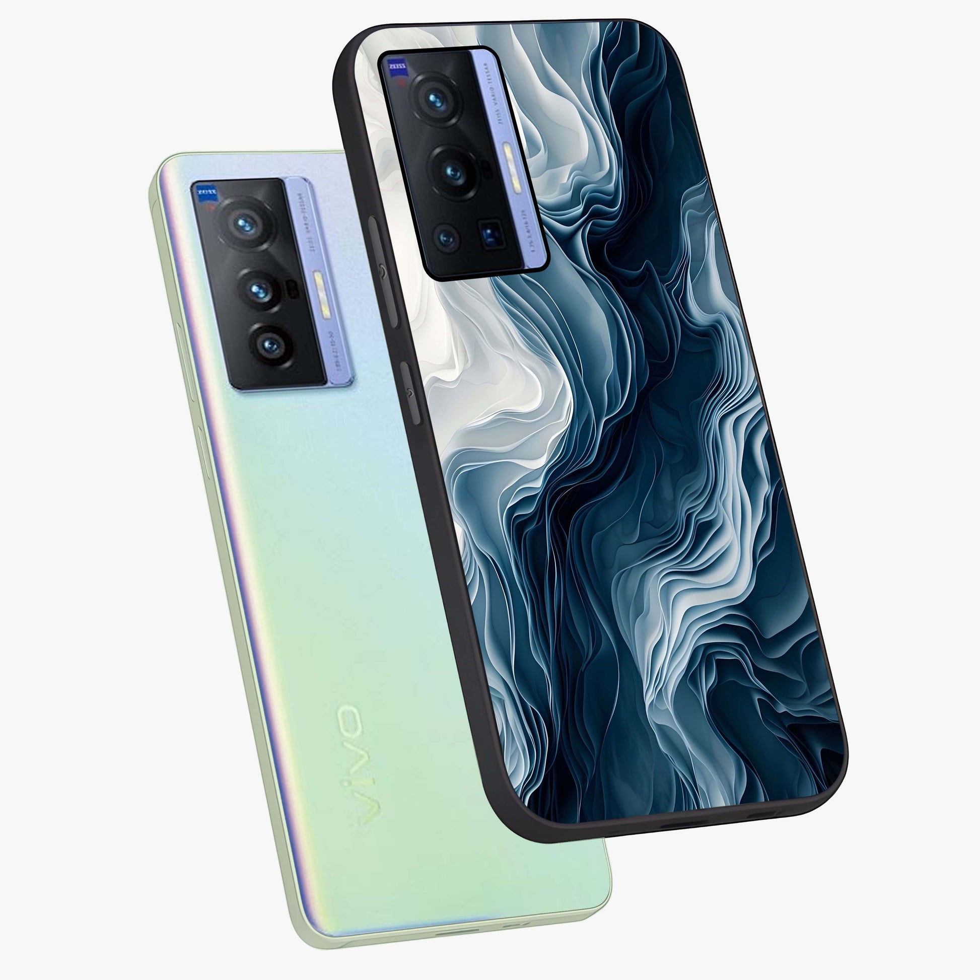Ethereal Paper Marble Glass Case displayed in angled mockup highlighting elegant marble pattern with modern aesthetic style.