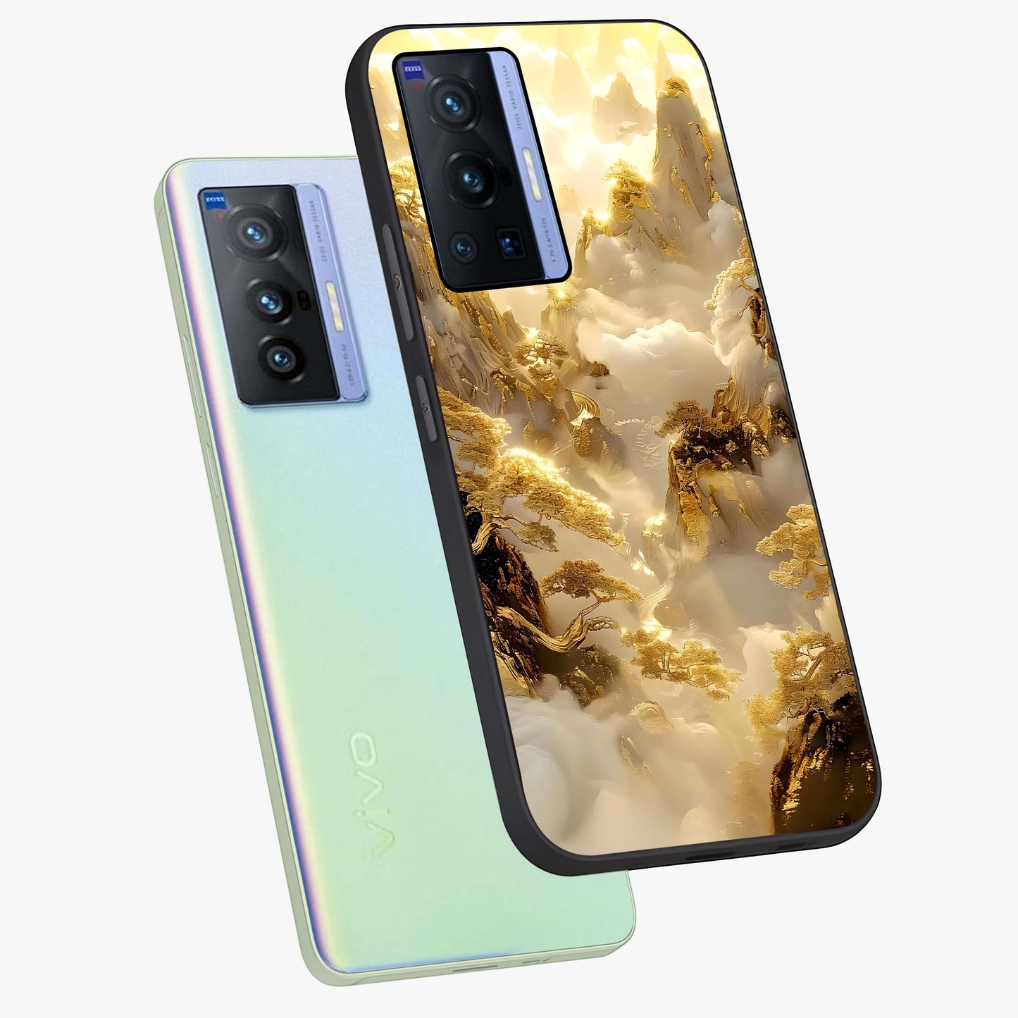 Gates Of Illumination Glass Case displayed in angled mockup highlighting radiant portal inspired design with fantasy aesthetic.