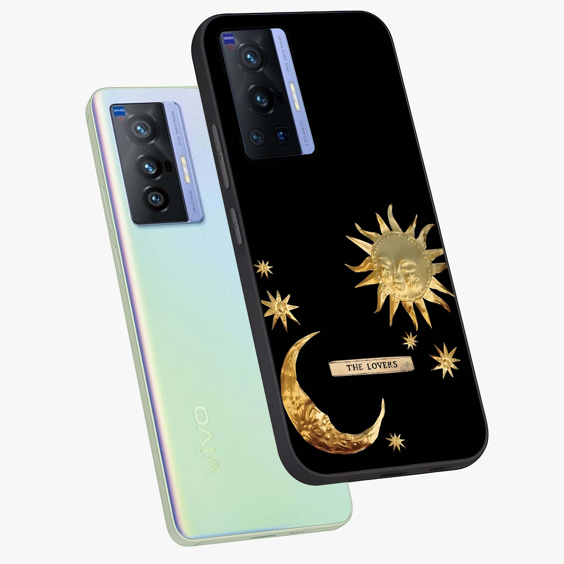 Gold Sun Blush Glass Case displayed in angled mockup highlighting radiant sun design with warm golden aesthetic.