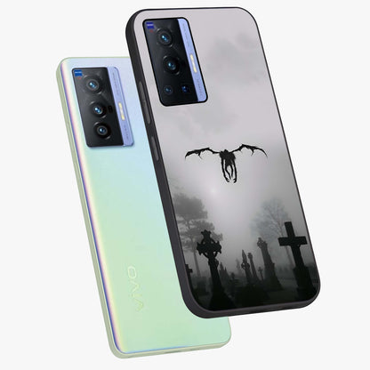 Graveyard Shadow Descent Glass Case displayed in angled mockup highlighting eerie shadow illustration with gothic aesthetic.