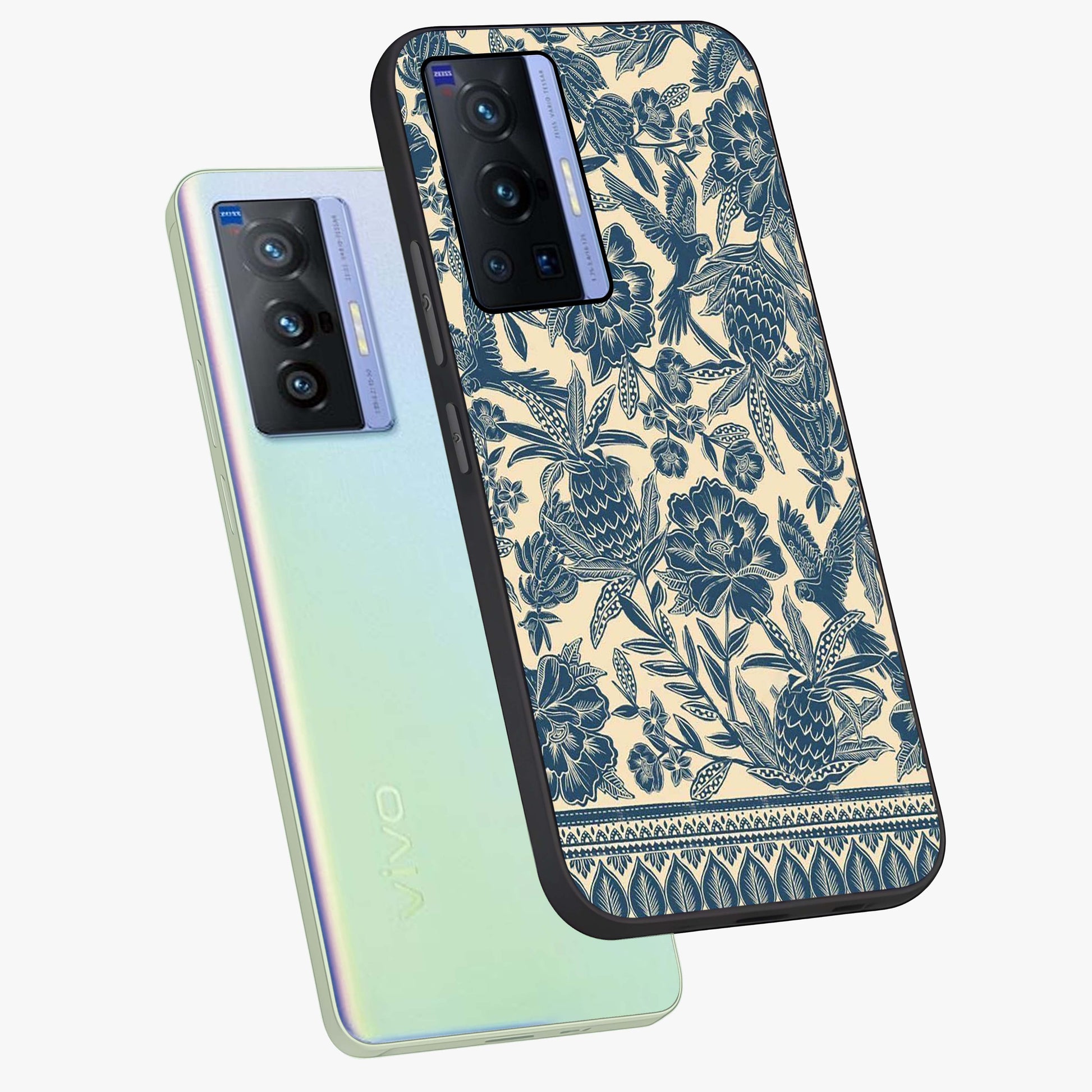 Heirloom Wild Bloom Glass Case displayed in angled mockup highlighting botanical bloom design with classic aesthetic style.