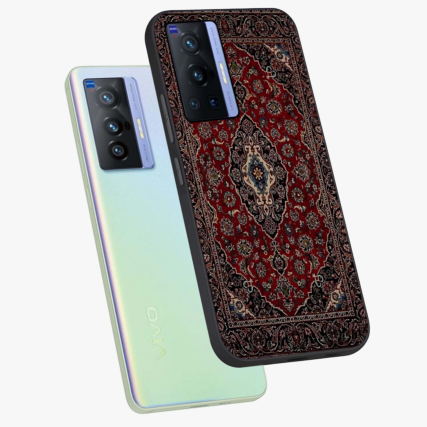 Heritage Carpet Royale Glass Case displayed in angled mockup highlighting intricate royal carpet design with heritage aesthetic.