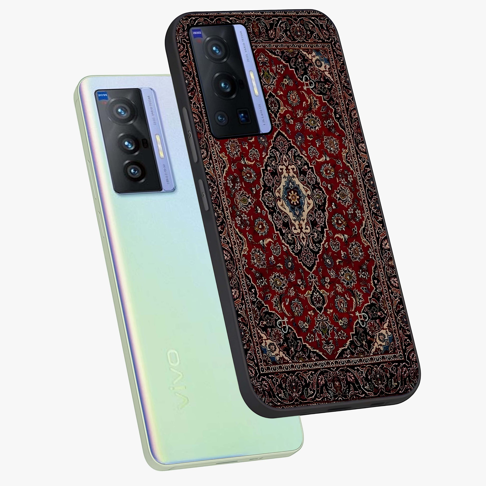 Heritage Carpet Royale Glass Case displayed in angled mockup highlighting intricate royal carpet design with heritage aesthetic.