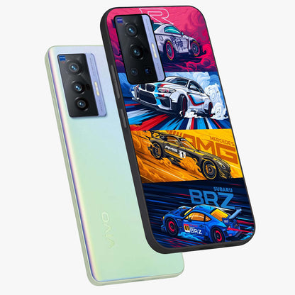 JDM Sports Car Glass Case displayed in angled mockup highlighting sleek Japanese racing car design with automotive aesthetic.